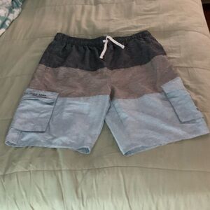 U.S. Polo Assn. Gray and Blue Swim Trunks